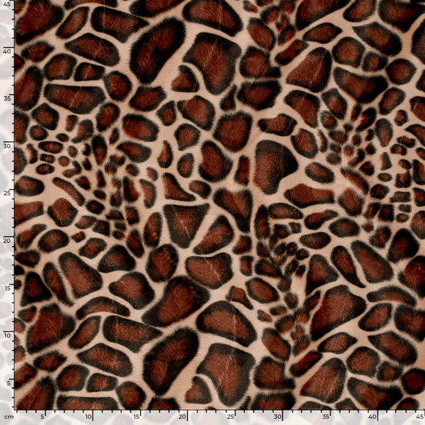 Velours stof Giraffen Beige