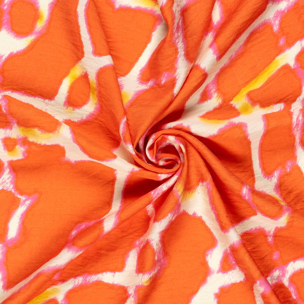 Viscose Nylon Twill tissu Orange imprimé 