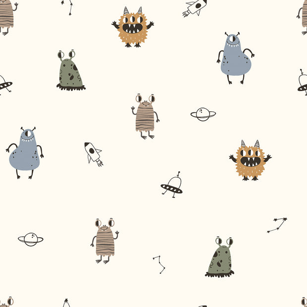 Aqua Protect (waterproof) fabric Monsters Off White