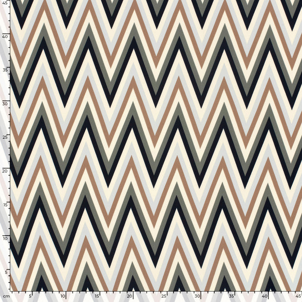 Twill Stretch fabric Zigzag Light Grey