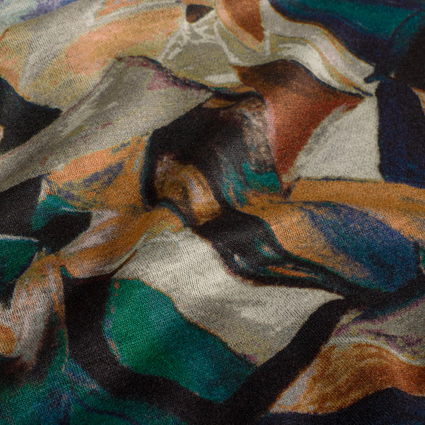 Poly Viscose Jerséis tela Abstracto Verde