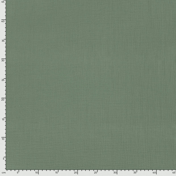 Mousseline stof Effen Donker mint