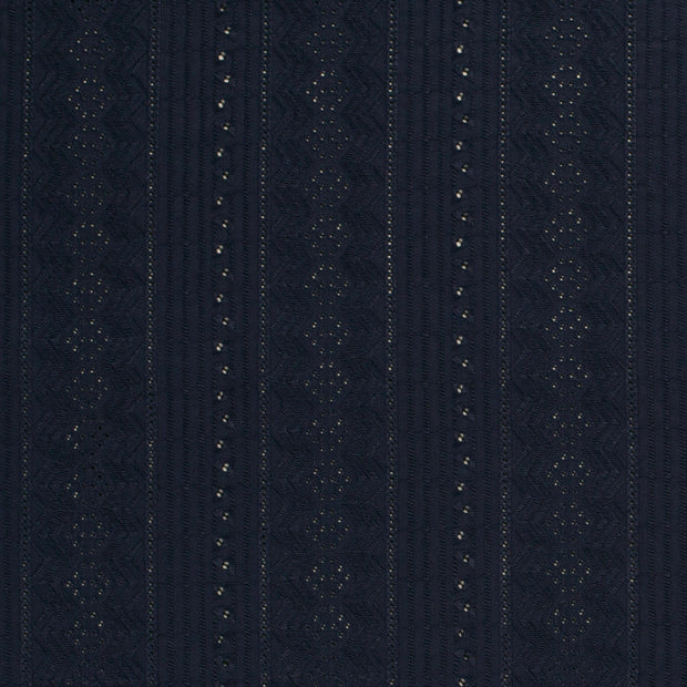Voile fabric Abstract Navy