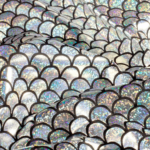 Lamé tela Plata bicolor