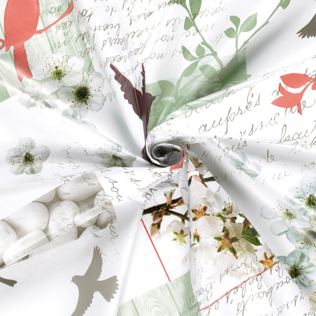 Toile Cirée tissu Blanc optique imprimé 
