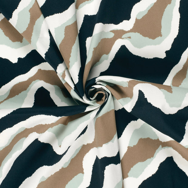 Cotton Satin fabric Navy printed 