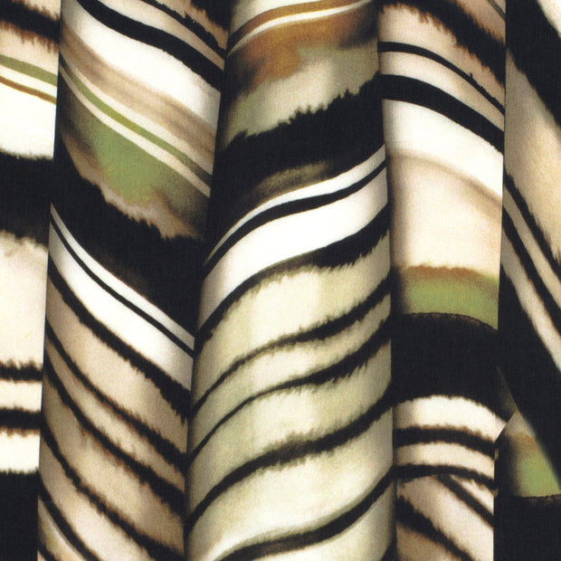 Satin fabric Abstract Olive Green