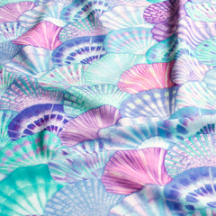Swimwear Jersey UPF50 Recycled digital printed Shells Baby Blue