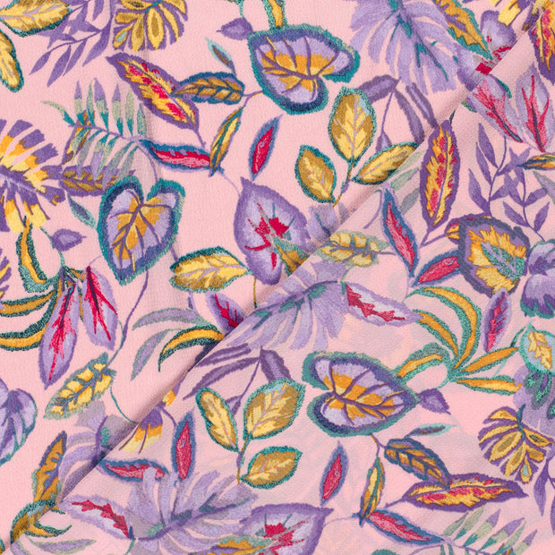 Polyester Bubble fabric Leaves printed 
