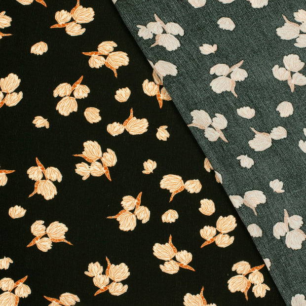 Borken Crepe fabric Flowers printed 
