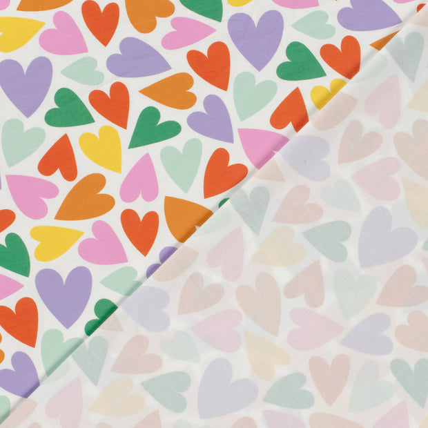 Cotton Jersey fabric Hearts printed 