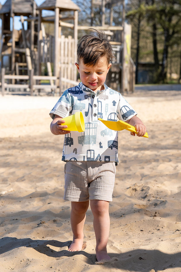 Double gaze tissu Unicolore Beige