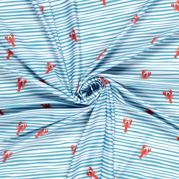 Swimwear Jersey UPF50 Recycled fabric Baby Blue digital printed 