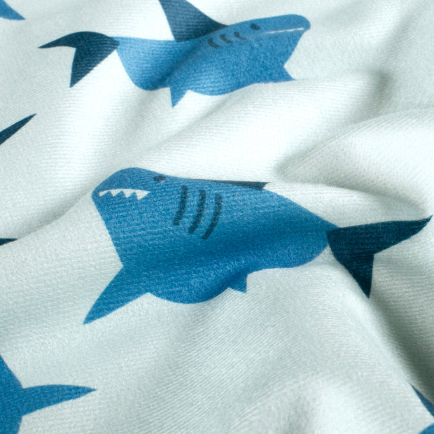 Toalla de playa tela Tiburones Azul bebé
