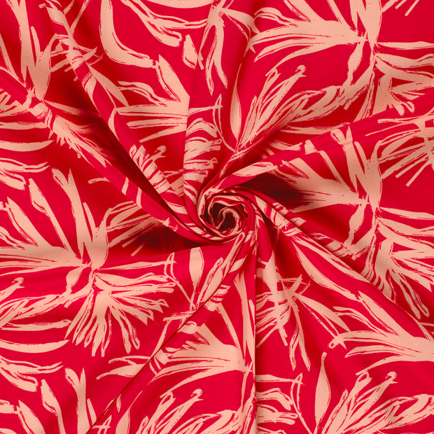 Viscose Poplin fabric Fuchsia printed 