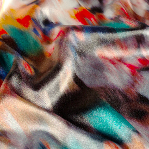 Satin fabrik Abstrakt Grün