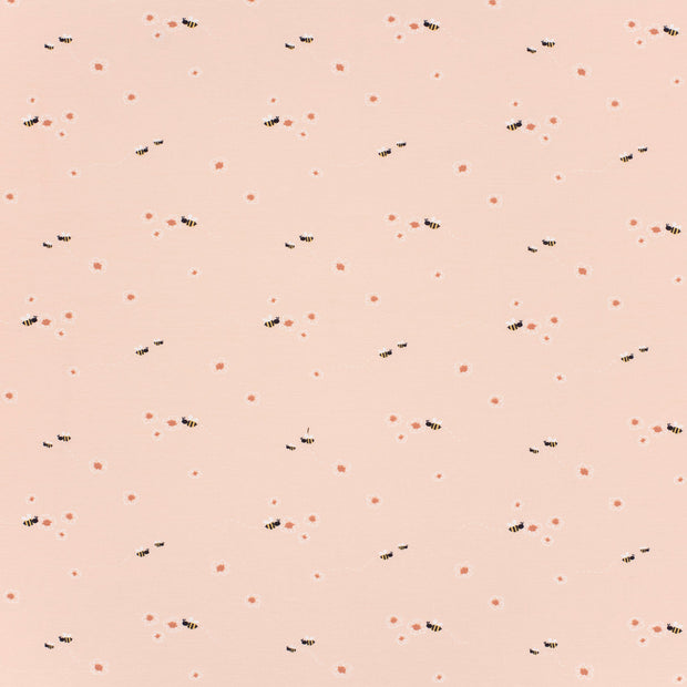 Jersey de Coton tissu Rose clair doux 