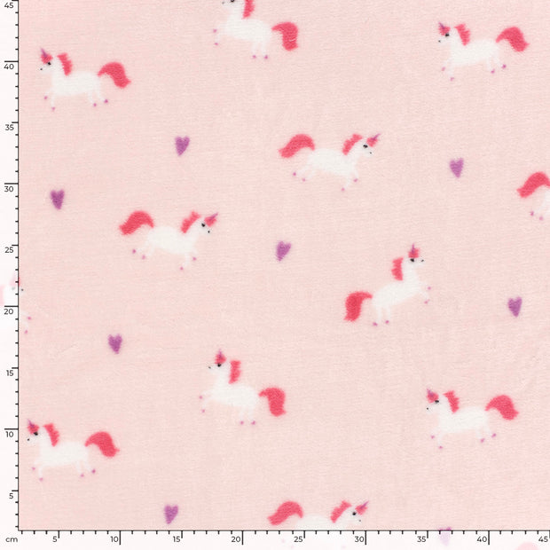 Coral Fleece fabrik Einhörner Rosa