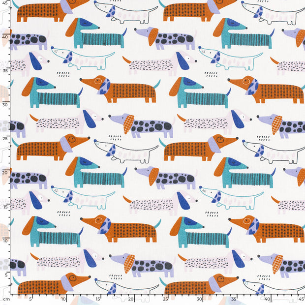 Panama fabric Dogs Off White