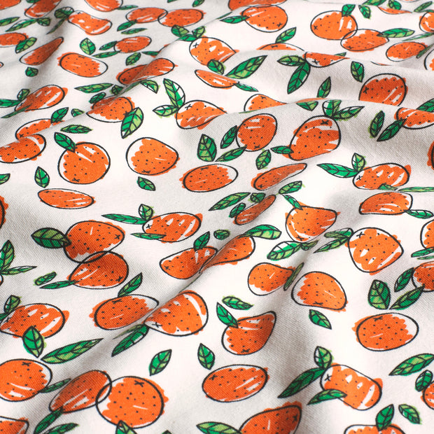 Katoen Jersey stof Fruit & vruchten Optisch wit