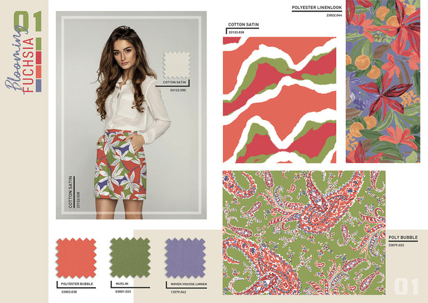 Baumwolle Satin fabrik Abstrakt Coral