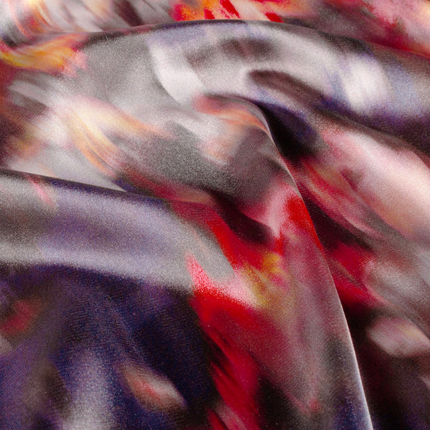 Satin tissu Abstrait Rouge Bordeaux