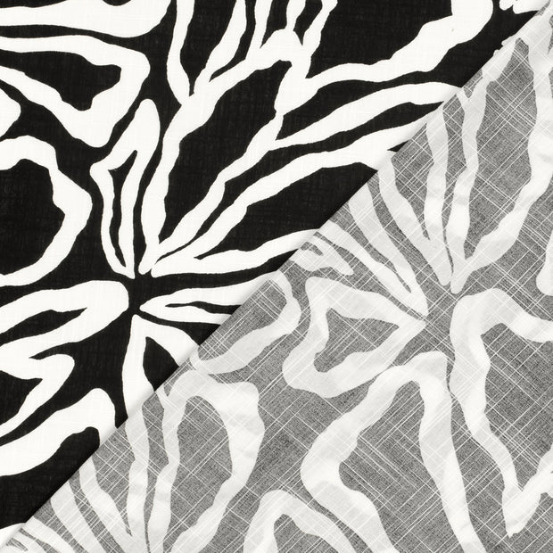 Geweven Katoen Viscose stof Bloemen slub geprint 