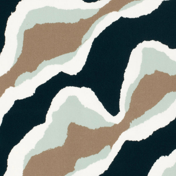 Cotton Satin fabric Abstract Navy