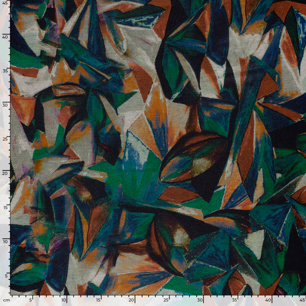Poly Viscose Jerséis tela Abstracto Verde