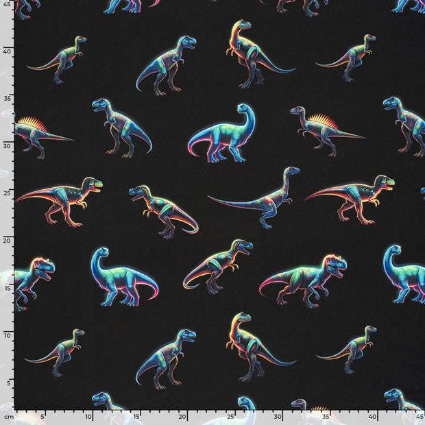 Softshell tissu dinosaures Noir