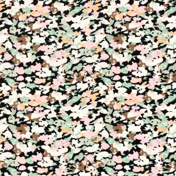 Viscose Nylon Crepe fabrik Blumen Lila