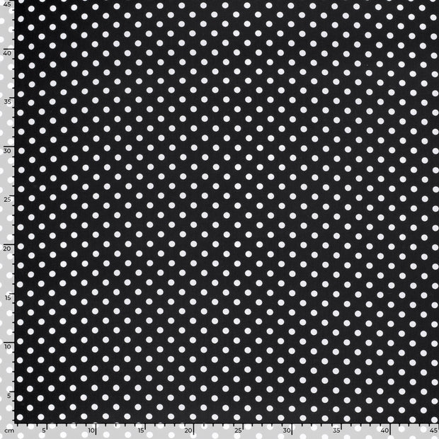 Cotton Poplin fabric Dots Black