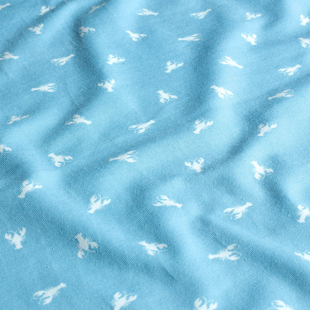 Cotton Jersey fabric Animals Baby Blue
