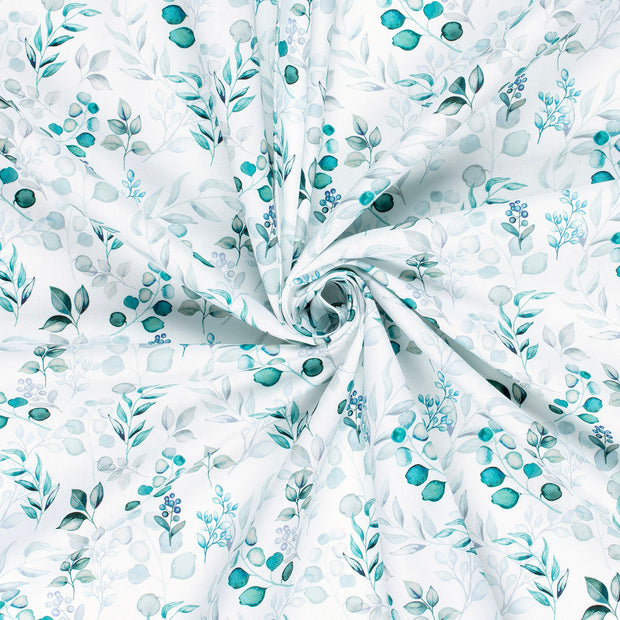 Panama fabric Petrol digital printed 