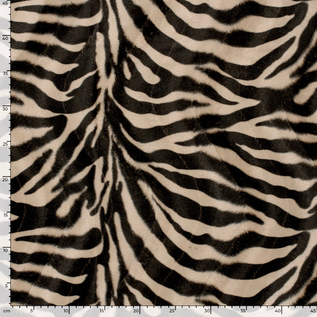 Velours fabric Zebras Camel