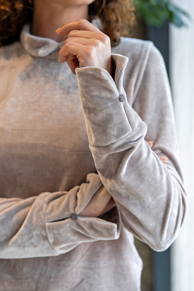 Velvet fabric Unicolour Beige