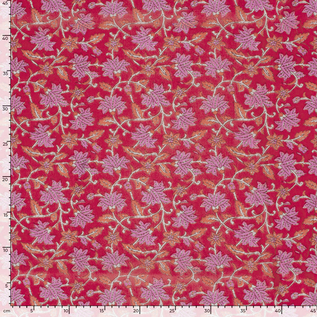 Voile fabrik Blumen Fuchsia