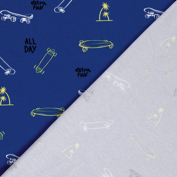 Cotton Jersey fabric Skateboards printed 