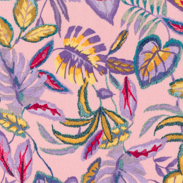 Polyester Bubble fabric Leaves Light Pink
