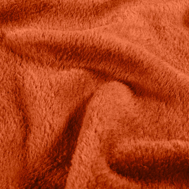 Coral Fleece fabric Unicolour Brique