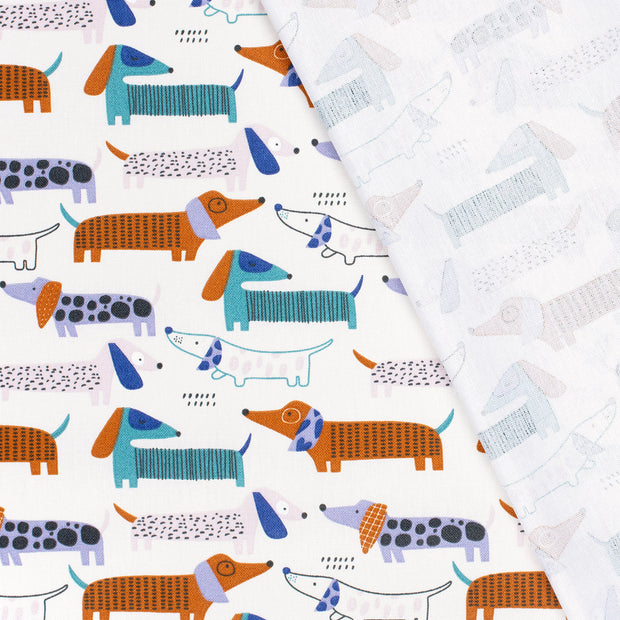 Panama fabric Dogs printed