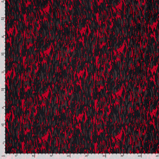 Satin Velvet stof Abstract Donker rood
