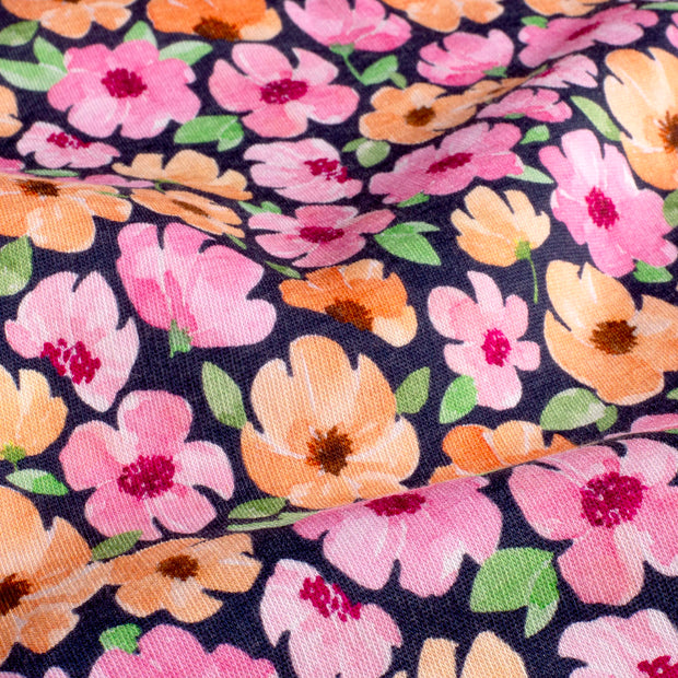 Sweat fabrik Blumen Marine