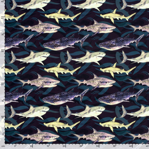 Swimwear Jersey UPF50 Recycled fabric Dinosaurs Navy