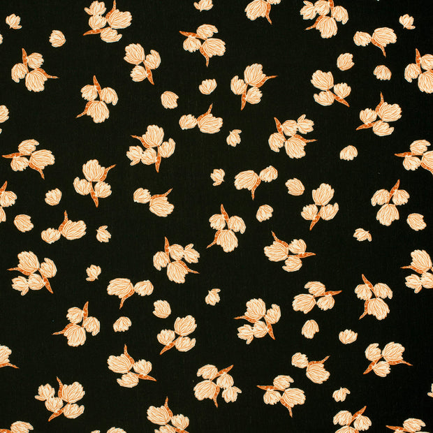 Borken Crepe fabric Black matte 