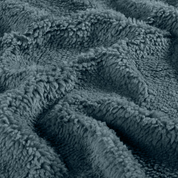 Sherpa Fleece fabric Unicolour Steel Blue