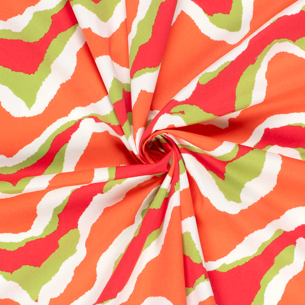 Baumwolle Satin fabrik Coral bedruckt 