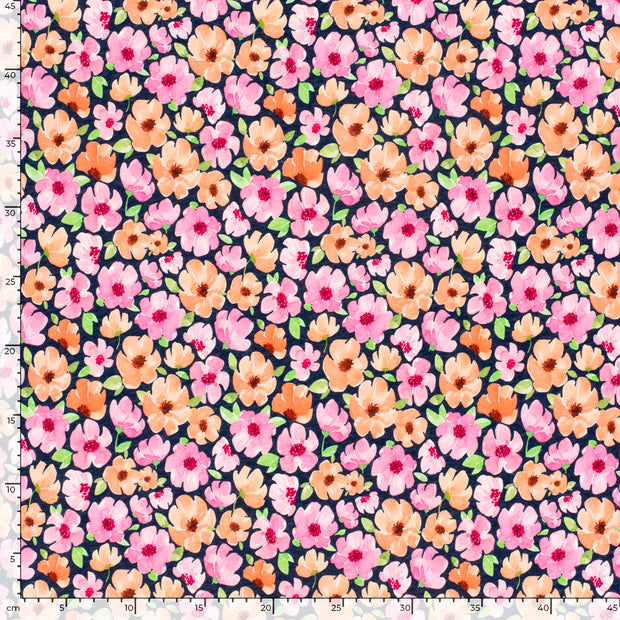Sweat fabrik Blumen Marine