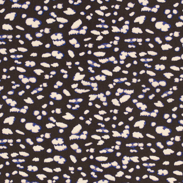 Viscose Poplin stof Stippen Donker grijs