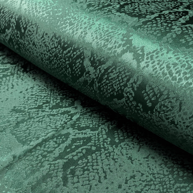 Satin Jacquard fabric Snakes Dark Green